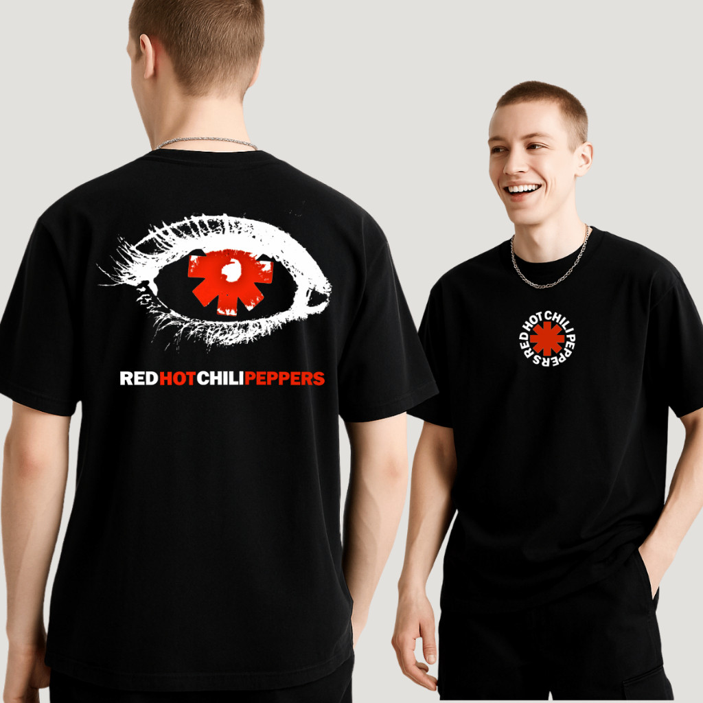 [Camiseta Premium em Algodão Puro]GXG Camiseta Estampada Banda Rock Red Hot Chili Peppers Internacional Em Algodão Uniss