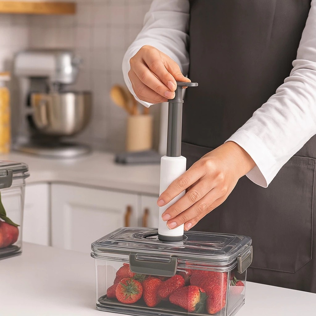 Pote Hermético com Vedação a Vácuo sem vazamentos Cozinha Vedação de Alimentos Frescor
