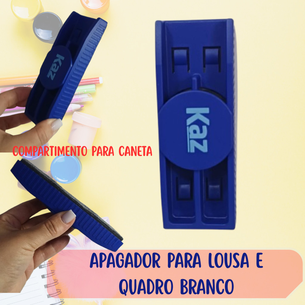 APAGADOR P/ LOUSA QUADRO BRANCO MAGNÉTICO PORTA PINCEL MARCADOR - KZ912735