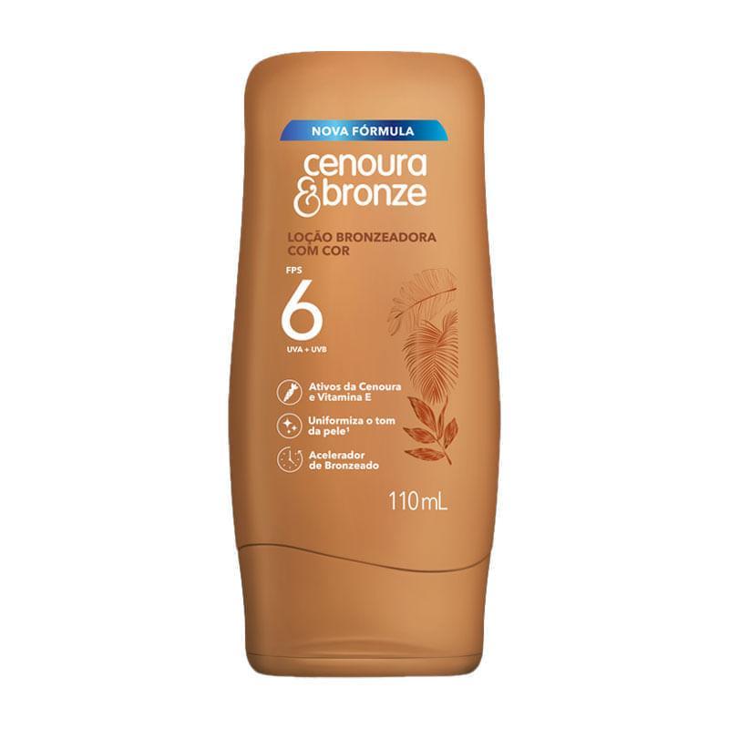 Loção Bronzeadora Corporal Cenoura & Bronze FPS6 Com Cor 110ml