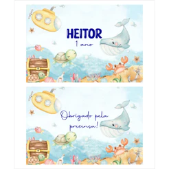 Adesivo Personalizado para Lata de Leite 800g (sem recorte) Fundo do Mar