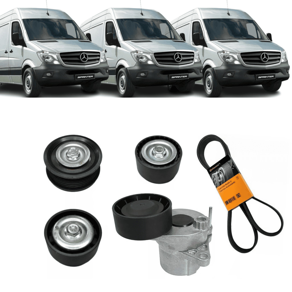KIT CORREIA DO ALTERNADOR CONTINENTAL COM TENSOR E POLIAS ROLTIENS MB SPRINTER 311/313/415/515 MOTOR OM651 2013/2019