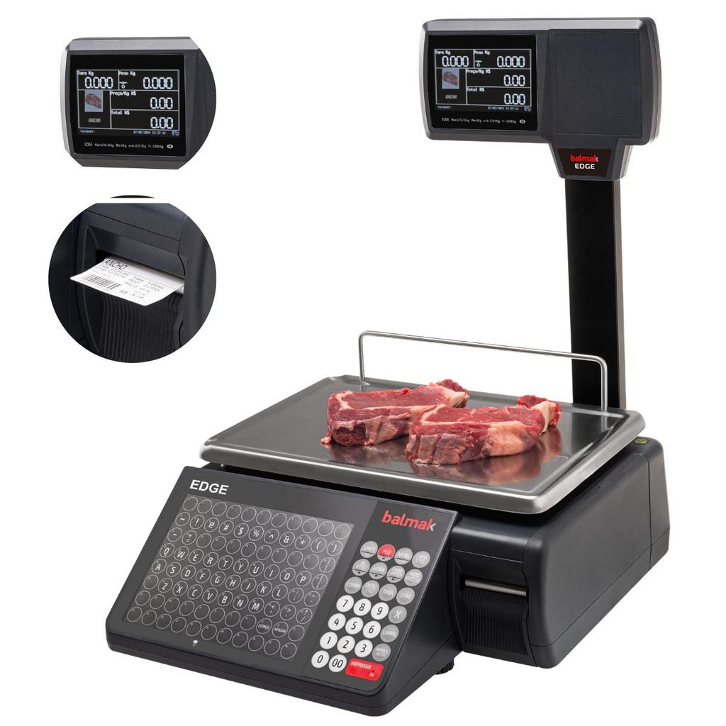 Balança Digital Computadora 33 KG Com Impressora Etiquetadora Ethernet EDGE33TE Balmak