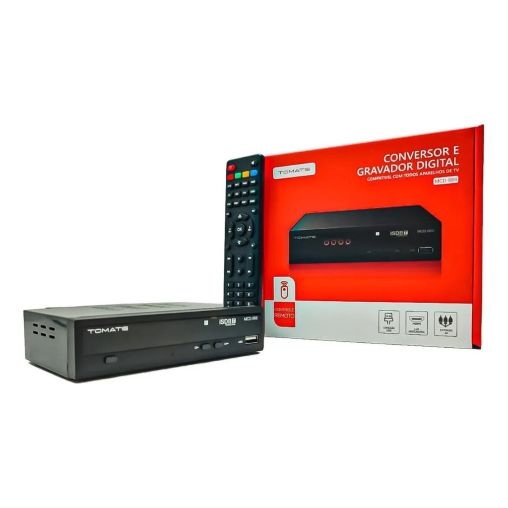 Conversor Digital E Gravador Tomate Mcd-888 Bivolt Cor Preto Pra Tvs Analogicas
