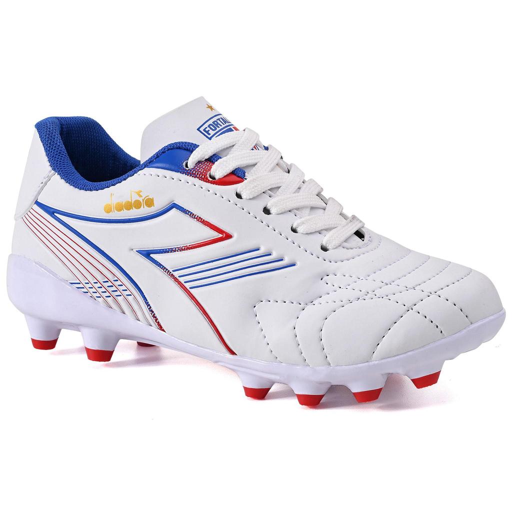Chuteira Infantil Diadora Fortaleza EC Campo Branco e Azul em Oferta na Shopee