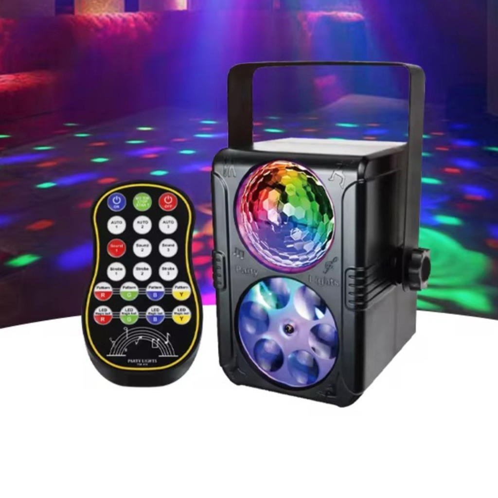 Luz de Palco LED 5 Cores Controle Remoto Ativado com Som Efeitos Visuais Para Festas Casamentos em Oferta na Shopee