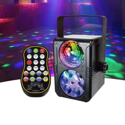 Luz de Palco LED 5 Cores Controle Remoto Ativado com Som Efeitos Visuais Para Festas Casamentos