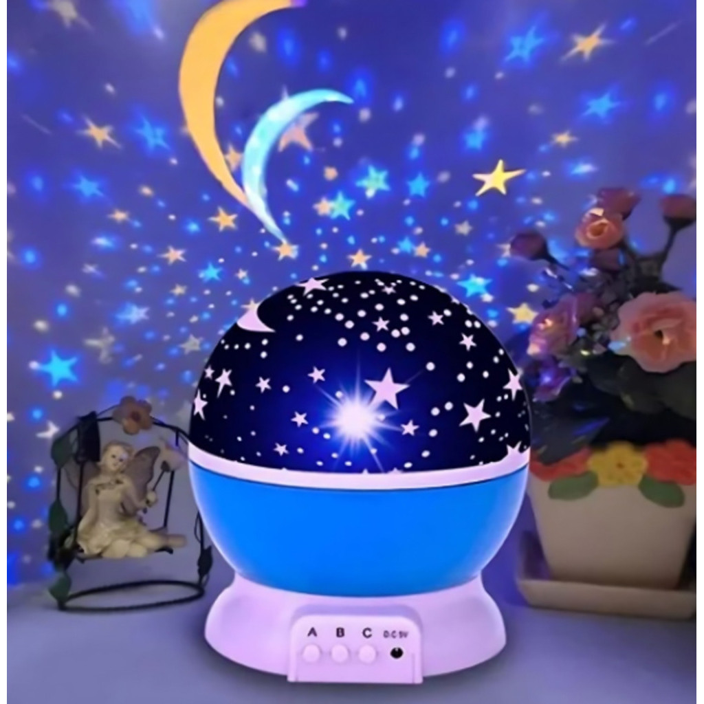Luminária Infantil Projetor de Galáxia – Efeito Estrelas e Lua Coloridas
