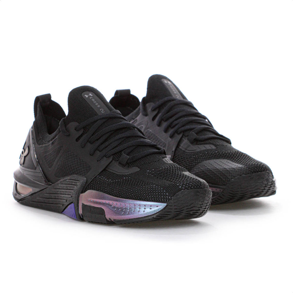 Detalhes do Tênis Under Armour Tribase Cross 2 Preto e Roxo - Feminino