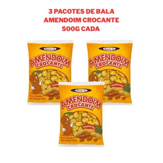 Kit Bala de Amendoim Crocante Santa Fé – 3 Pacotes de 500g em Oferta na Shopee