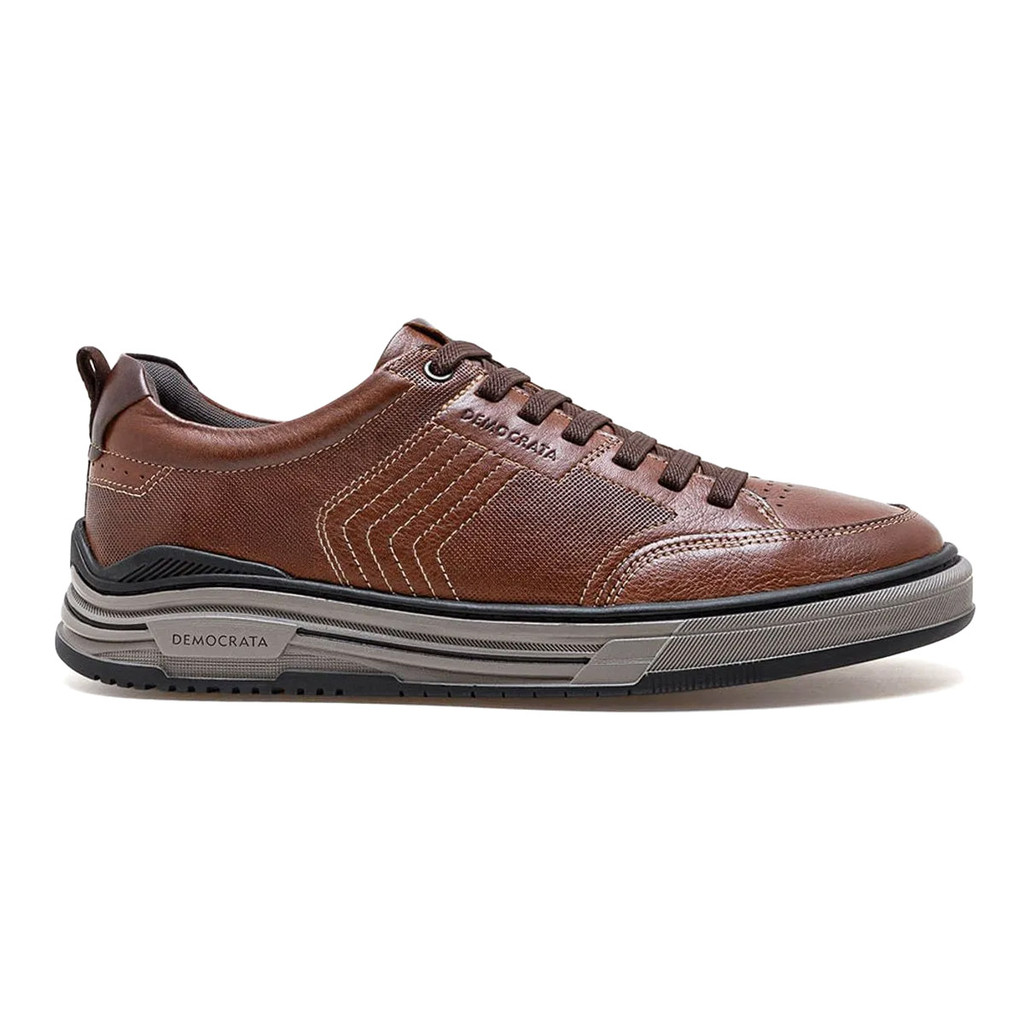 Sapatênis Democrata Masculino Couro Dylan Navy Casual Leveza