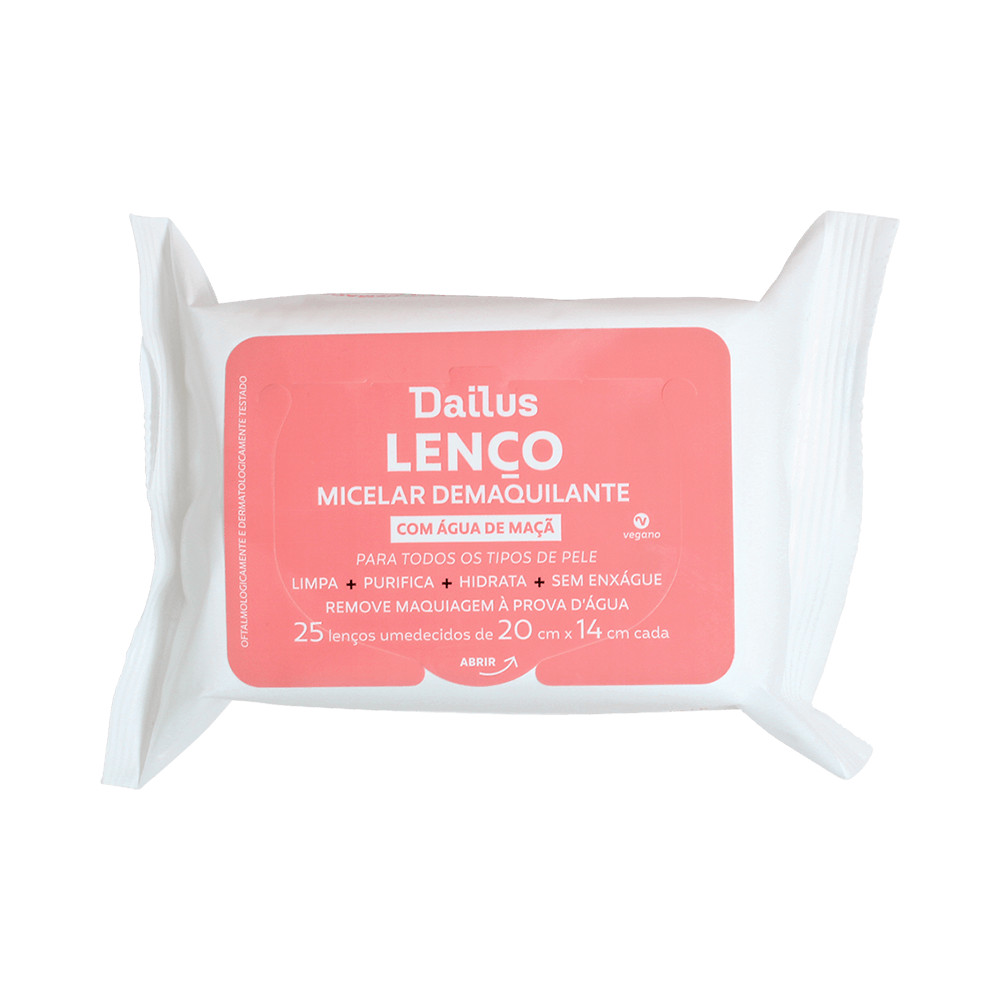 Lenço Micelar Dailus Demaquilante 25 Unidades em Oferta na Shopee