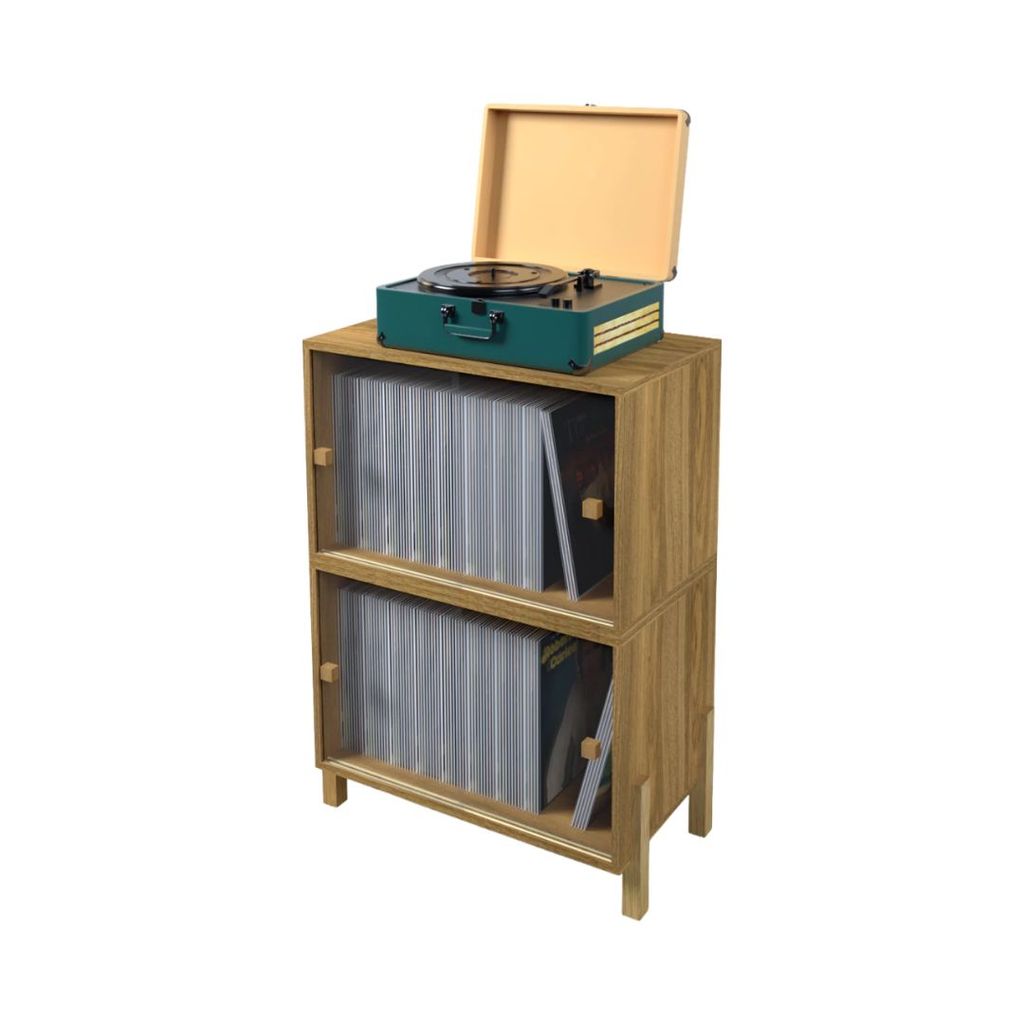 Armário para discos de vinil Kit Freijó com Portas de Correr Acrílico - Sonore