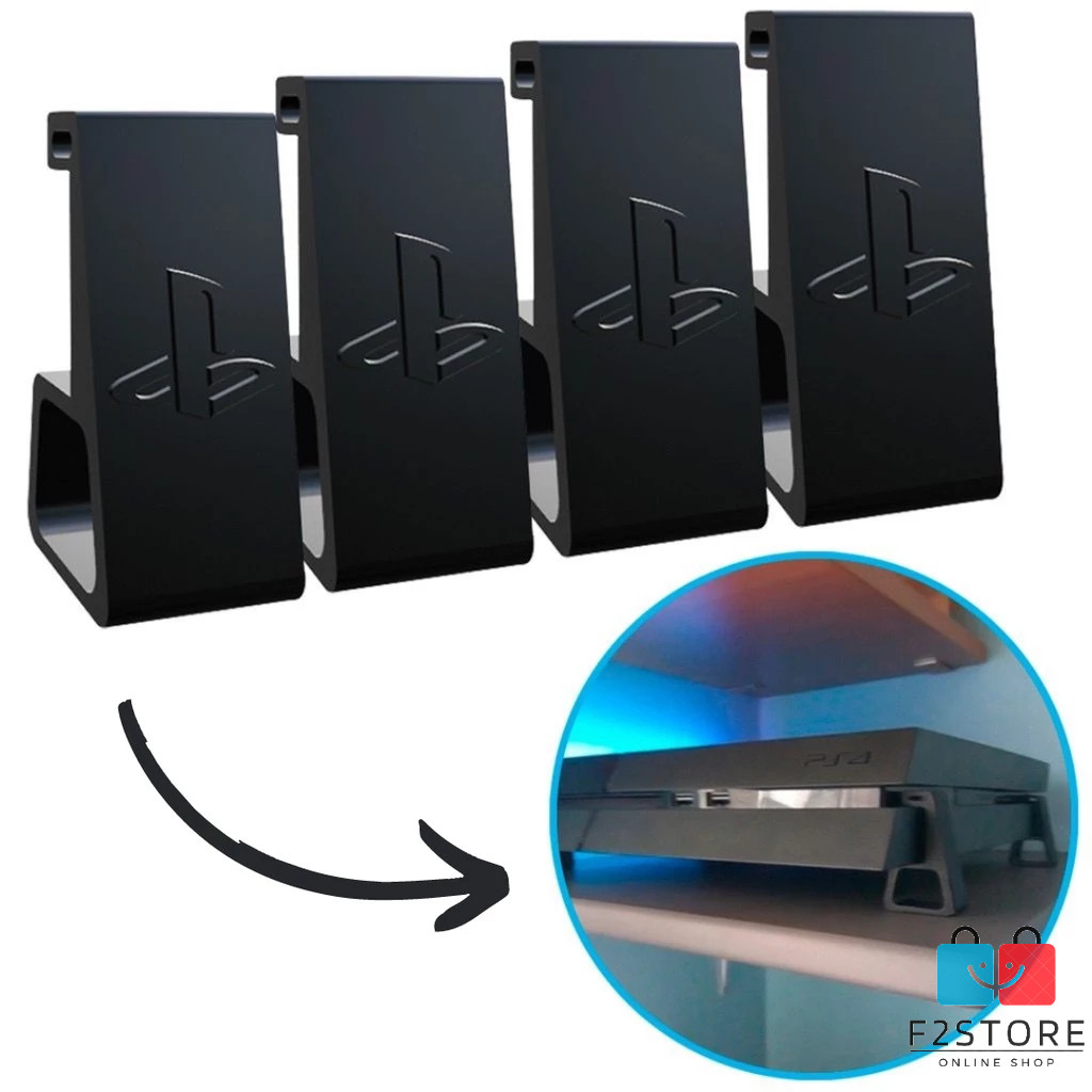 Kit Suporte Playstation Ps4 Pro Fat Slim Horizontal Pezinho Ps4 Pro Fat Slim