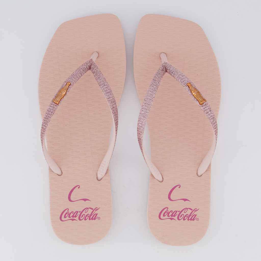 Chinelo Coca Cola Square C Gold Feminino Rosé