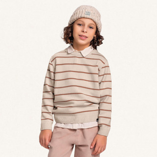 Casaco infantil fechado em tricot listrado Fakini em Oferta na Shopee