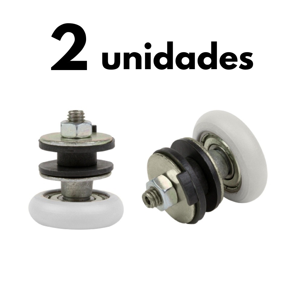Par Roldana Porta Janela Vidro Correr Box Banheiro Temperado 1125R C/Regulagem