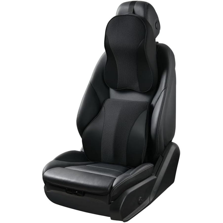 Conjunto de Almofada de Pescoço e Suporte Lombar em Espuma de Memória para Carro, Capa Removível e Respirável, Projetado