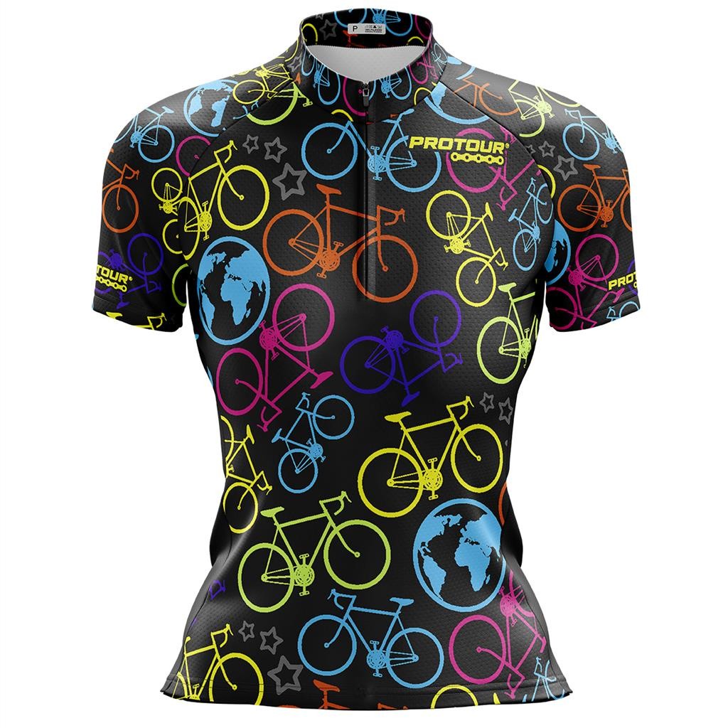 Camisa Ciclismo Feminina Dry Fit com Proteção UV Bike MTB Speed Word Tour