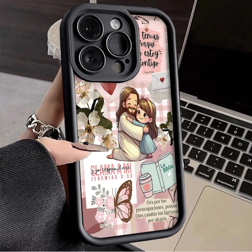 Capinha Para Redmi Note 14 Pro 13 12 11 10 9 8 14C 13C 12C POCO X7Pro Capa de celular com Padrão de Jesus e menina Caso em Oferta na Shopee