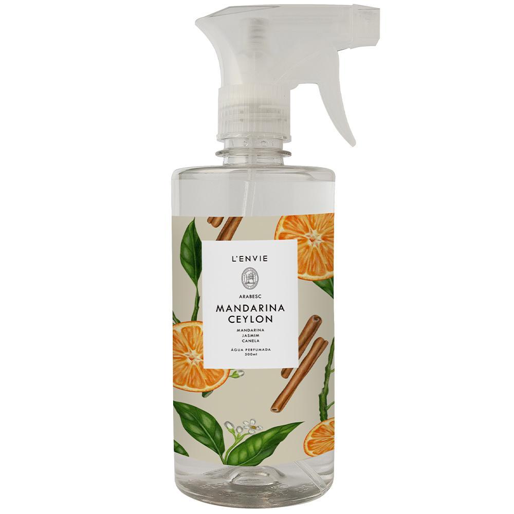 Água Perfumada Lenvie Mandarina Ceylon Arabesc Ideal para Tecidos e Ambientes 500ml