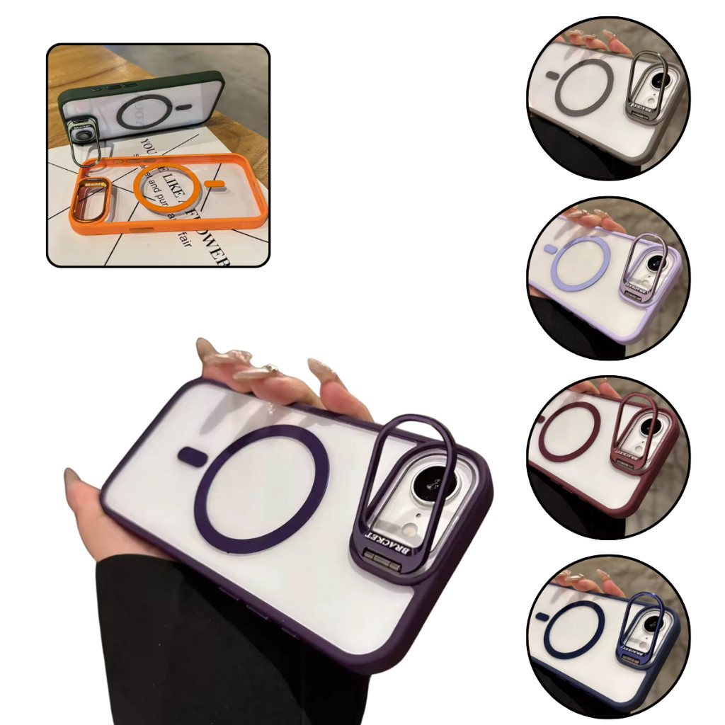 Capa Case Magnética magsafe Indução + Brinde lente proteção da câmera Luxo Para iPhone 16E - detalhe