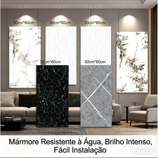 Kit com 50 Pçs Adesivo de Parede  Cozinha, Marmorizado 60x30cm Impermeável - Fácil Limpar! em Oferta na Shopee