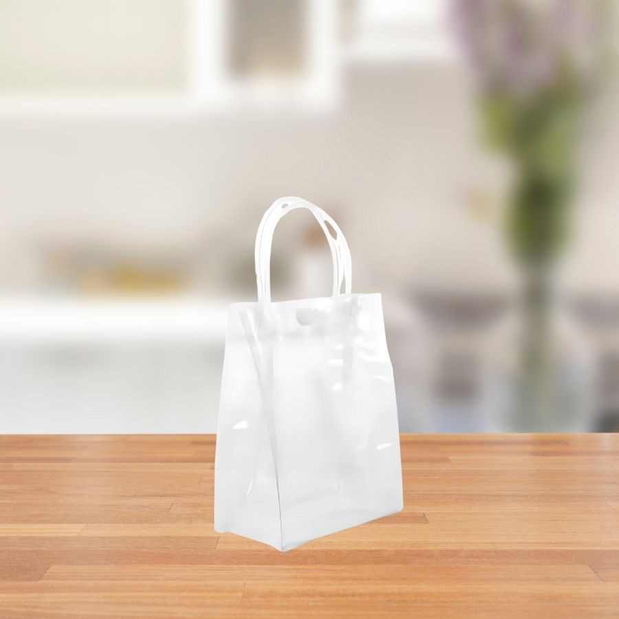 Sacola Transparente Botão Branco - 13x7x15cm - 10 unidades - Rizzo