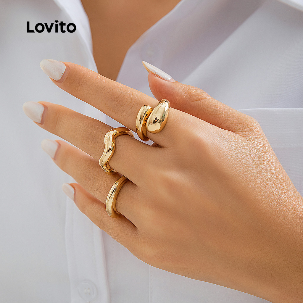 Lovito Anéis Simples LCS28A49 em Oferta na Shopee