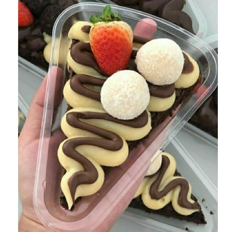 50~100 UND Embalagem para Fatia de Torta e Temaki – Transparente Reforçada Confeitaria & Delivery em Oferta na Shopee