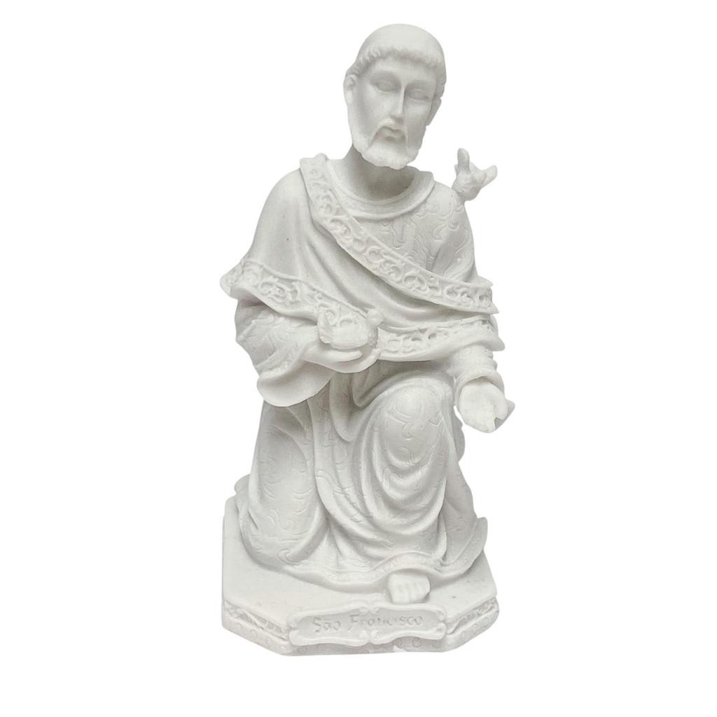 Escultura Sao Francisco Sentado em po de marmore 17cm
