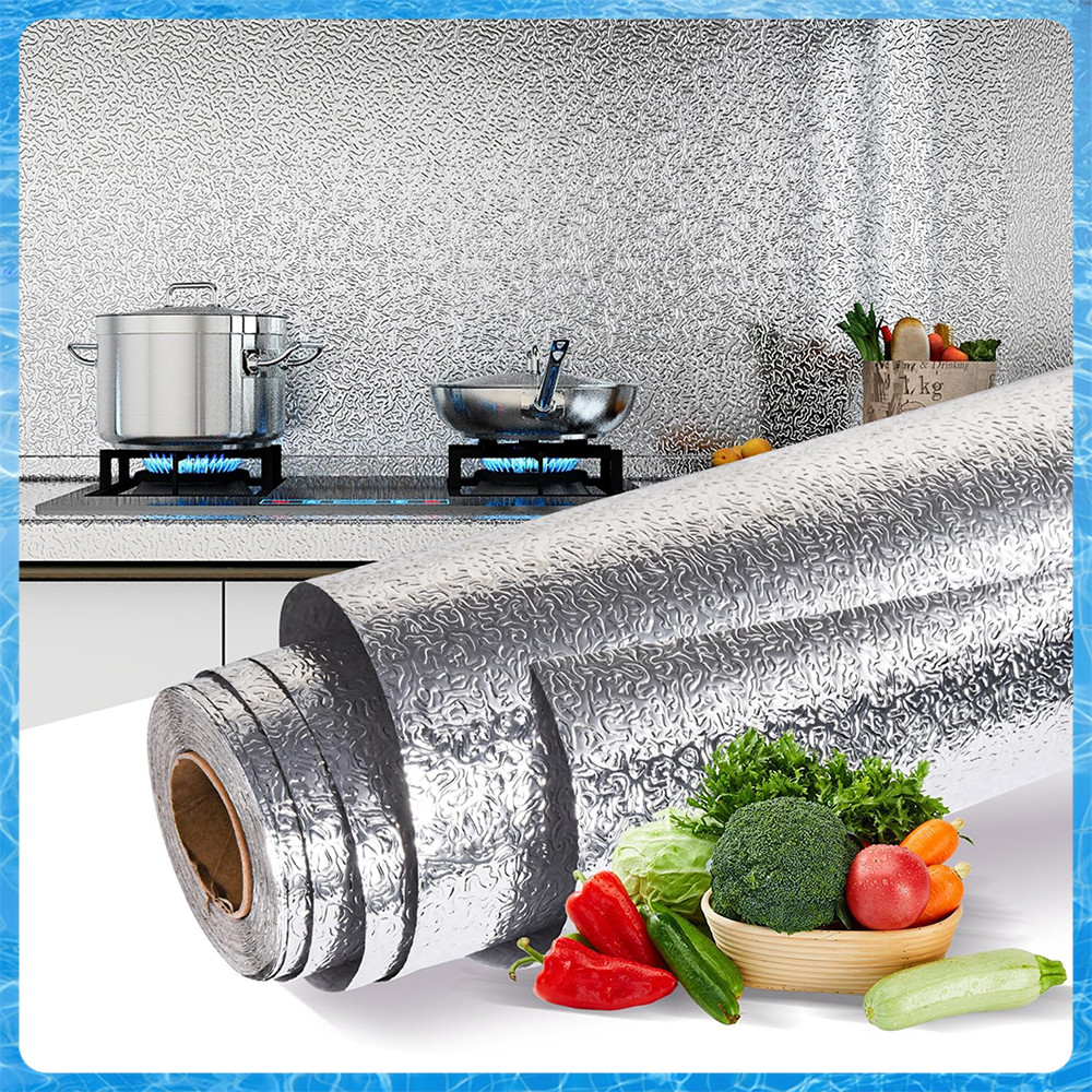 Manta Impermeável Anti Gordura Adesiva Alumínio Forro Armário Gaveta Cozinha Banheiro Rolo 10 M x 40cm (Prata)