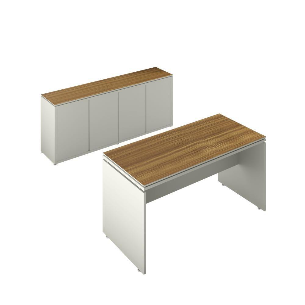 Conjunto De Escritório Office 2 Peças Mesa E Balcão Buffet T - Fendi E Freijó Fendi E Freijó em Oferta na Shopee