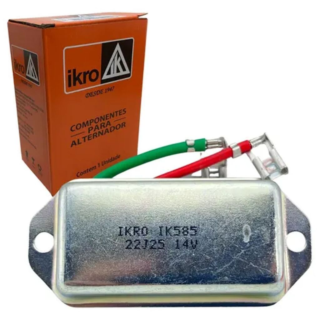 REGULADOR VOLTAGEM IKRO ALTERNADOR FORD F1000/4000 MWM 4CC E 6CC 14V - IK585