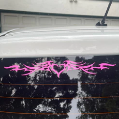 Fogo Coração Asas Decoração Do Carro Adesivos WindowsShield Corte Tuning Auto Pára-Choques Decalques Acessórios De Vinil