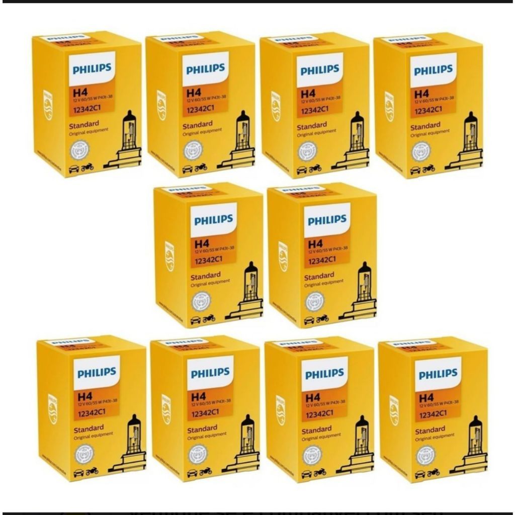 Kit 10 Lâmpadas Farol Phillips H4 12v 55w 60w Carro Automotiva em Oferta na Shopee