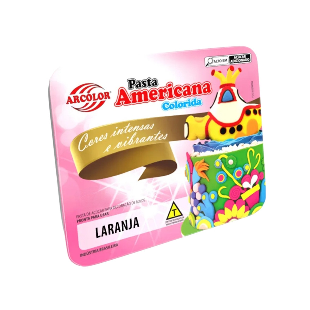 Pasta Americana Laranja - 250g - 1 unidade - Arcolor - Rizzo