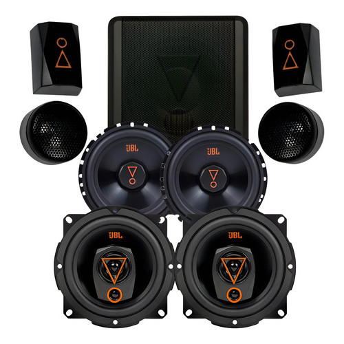 Kit Jbl Caixa Ativa Sw8a-ms Duas Vias 6pol Par 5 Pol 5trms80 Cor Preto