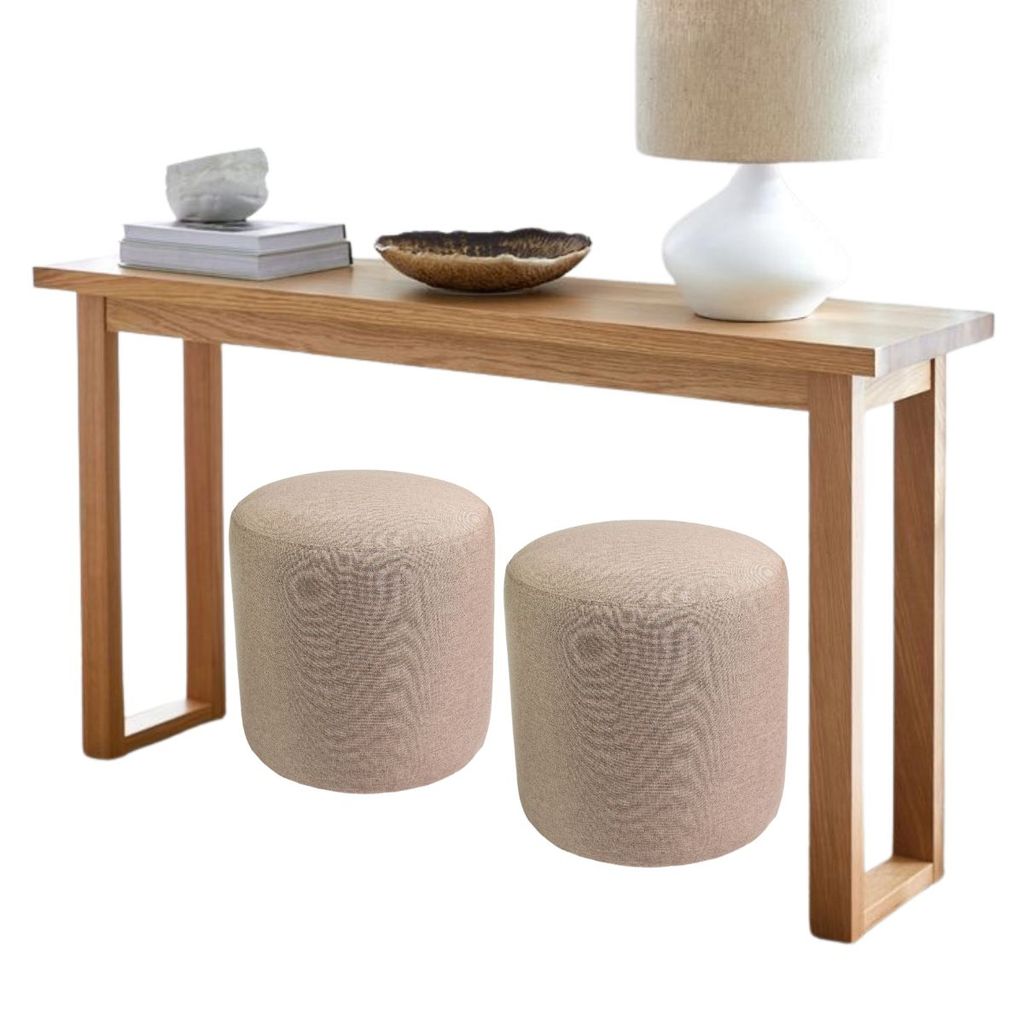 Kit 2 Puff Decorativo Duna Puffe Tecido Linho