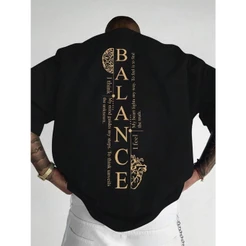Camiseta Masculina Algodão Premium Adulto Balance Corpo Alma Streetwear Algodão Premium