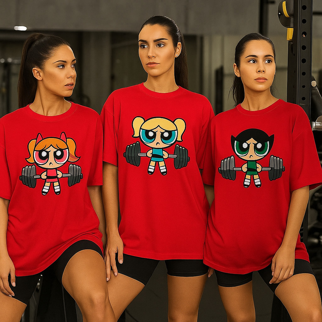 Kit 3 Camisetas Meninas Super Poderosas Academia Streetwear