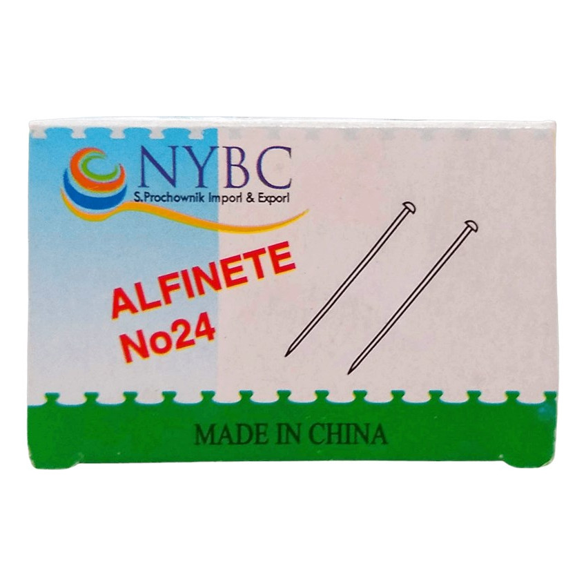 Alfinete De Cabeça Metalizada Nº24 Com 1500 Unidades Nybc Cabeça Metalizada Metal Resistente
