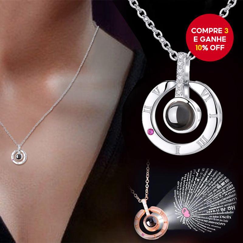 Imagem Eu Te Amo Em 100 Idiomas Colar Esculturas Microscópicas Pingente Projetado Com Luz Para Mulheres