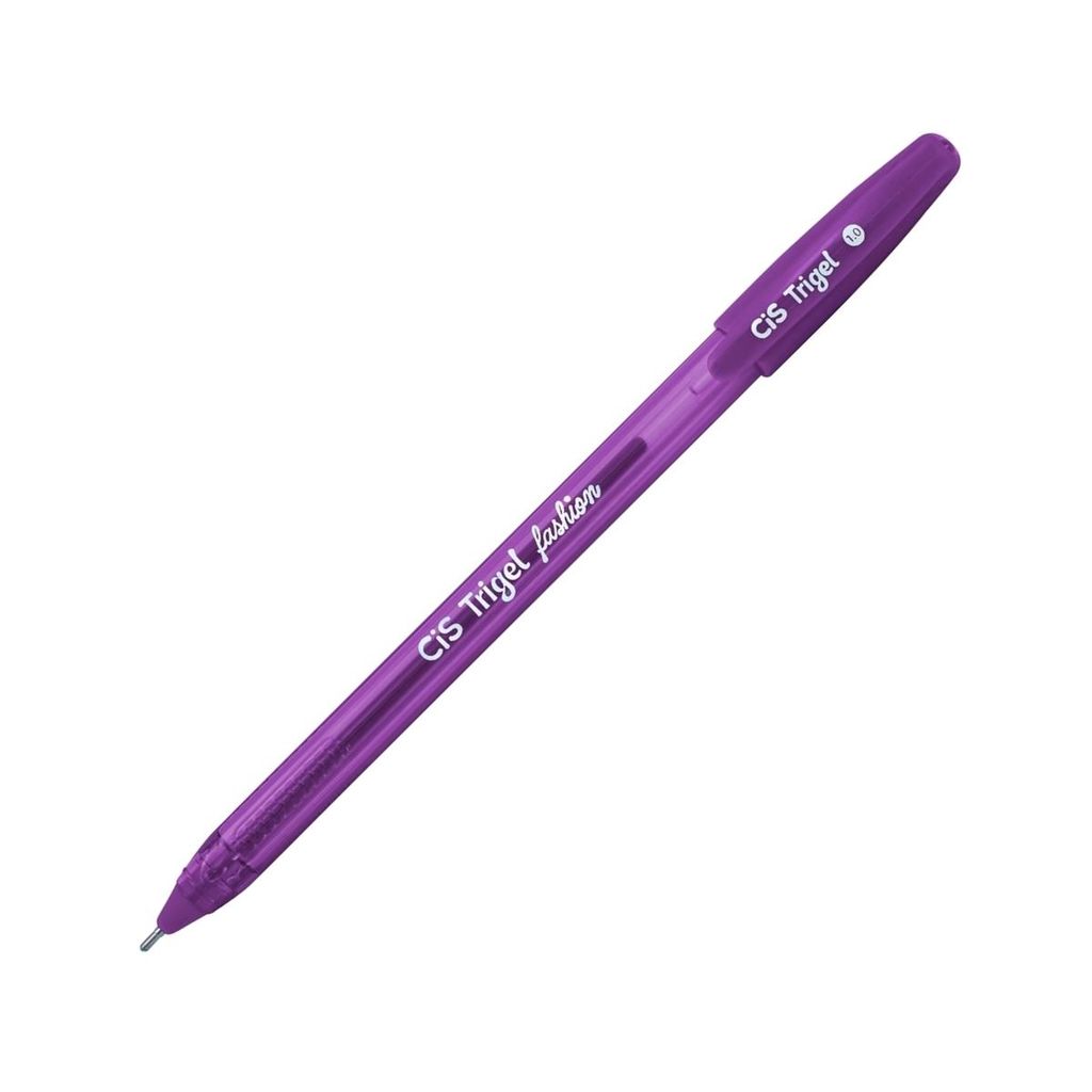 Caneta Gel Escolar Trigel Glitter Fashion Violeta Ponta 1.0 Colorido Vibrante Lettering Aula