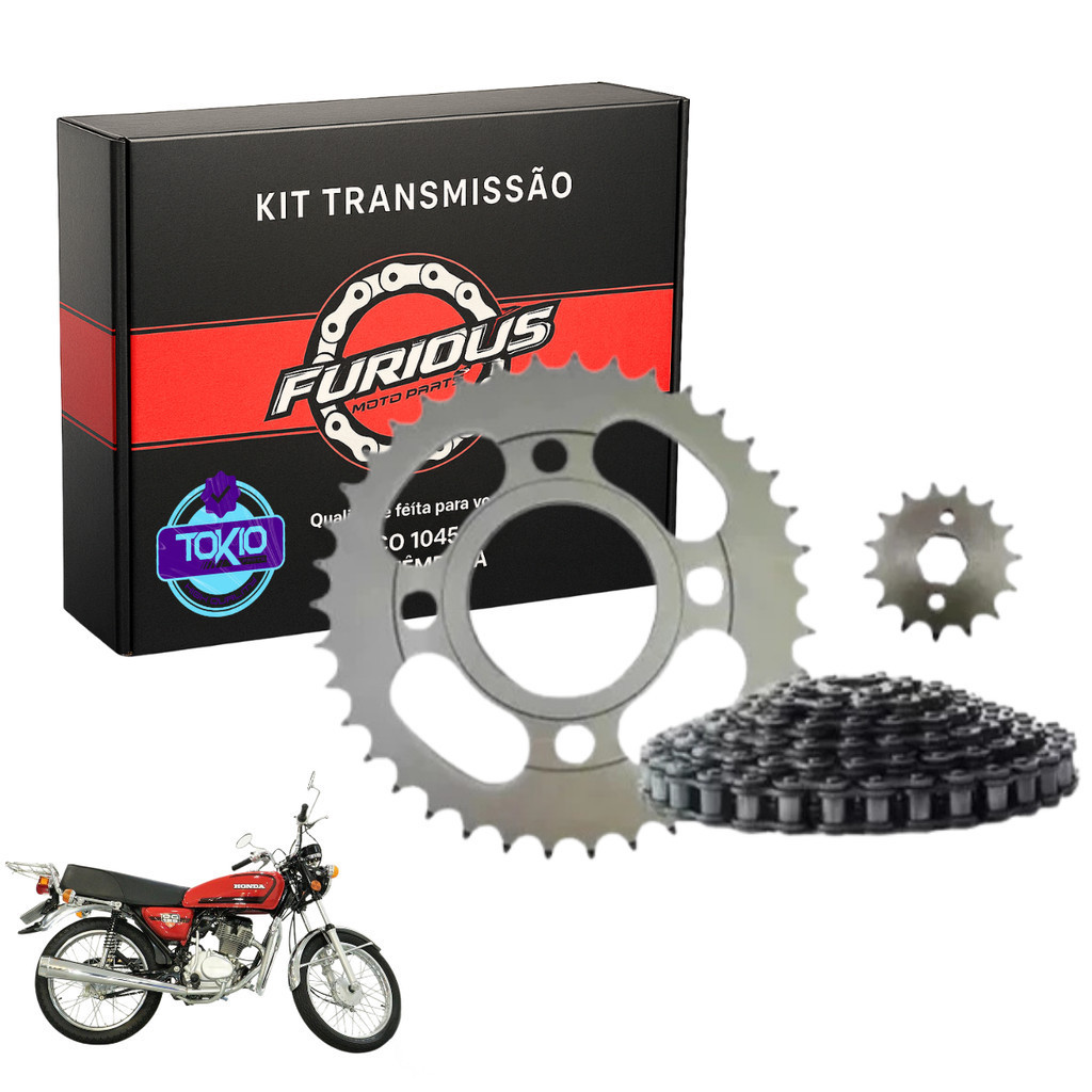 Kit Relação CG 125 1977 a 82 Titan Transmissão Honda Bolinha FURIOUS em Oferta na Shopee