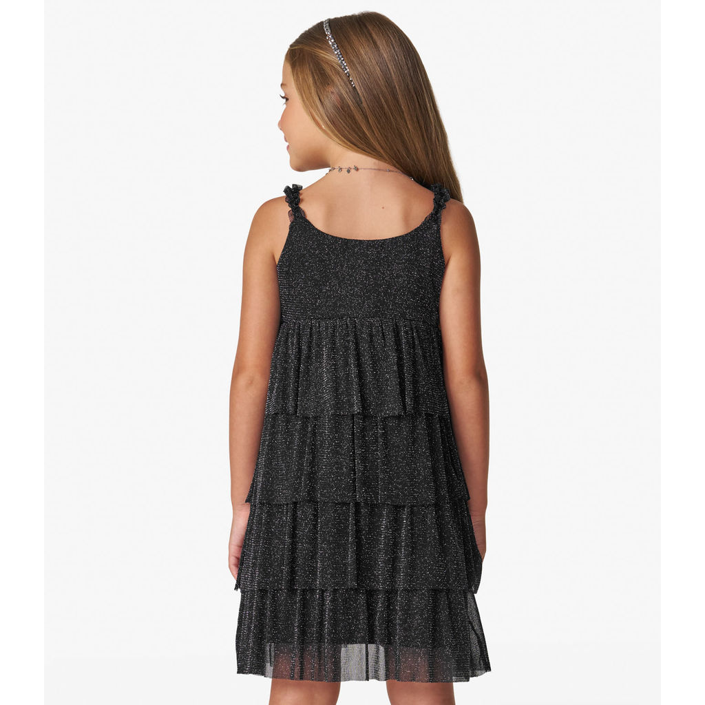 Detalhes do Vestido Infantil em Tule Shine Duo Trick Nick Preto