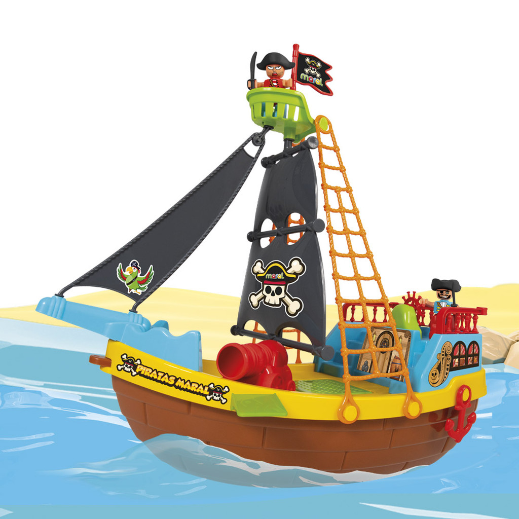 Barco Pirata Com Rodinha Brinquedo Infantil 2121 Maral