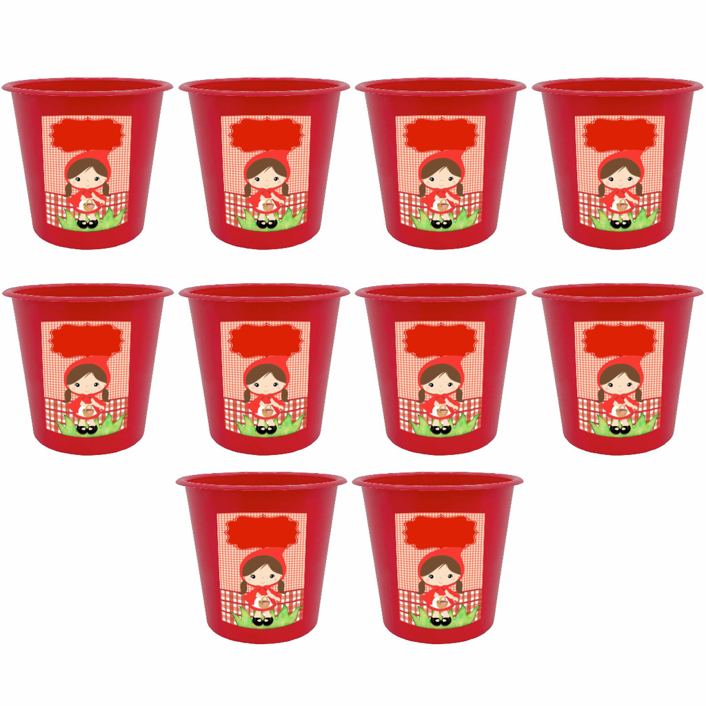10 Baldinhos de pipoca Chapeuzinho Vermelho festa bosque
