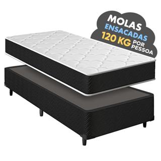 Cama Box Solteiro + Colchão Molas Ensacadas Pergola Europillow 88x188x63cm em Oferta na Shopee