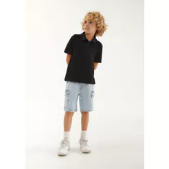 Camisa Polo Infantil Menino Manga Curta Em Piquet
